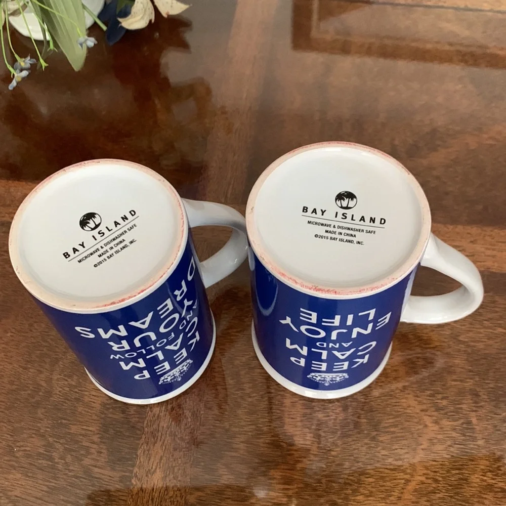 2 Bay Island Coffee Mug Cup Keep Calm Follow Your Dream & Enjoy Life Mugs Cups 🆕